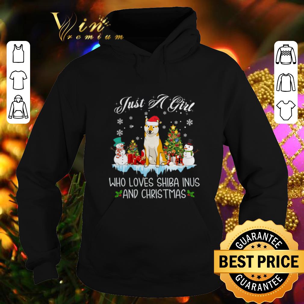 Funny Just A Girl Who Loves Shiba Inu And Christmas shirt