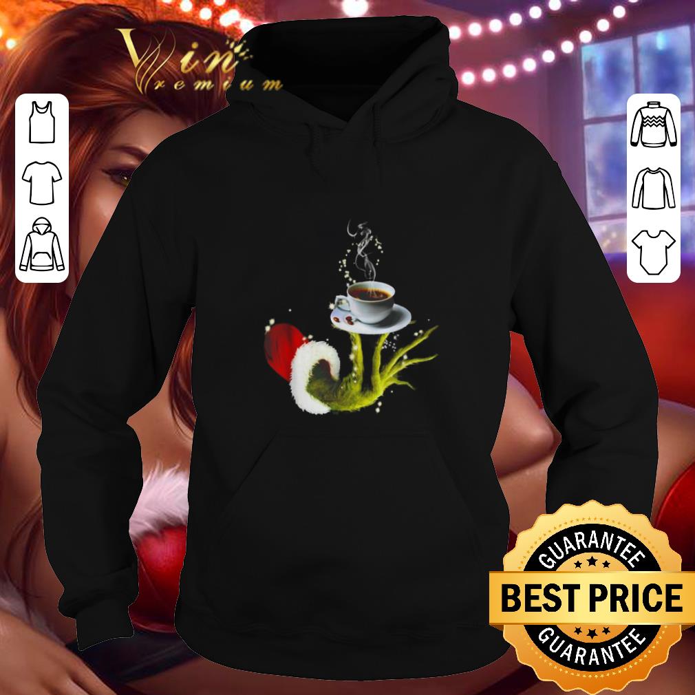 Premium Grinch holding coffee cup Christmas shirt