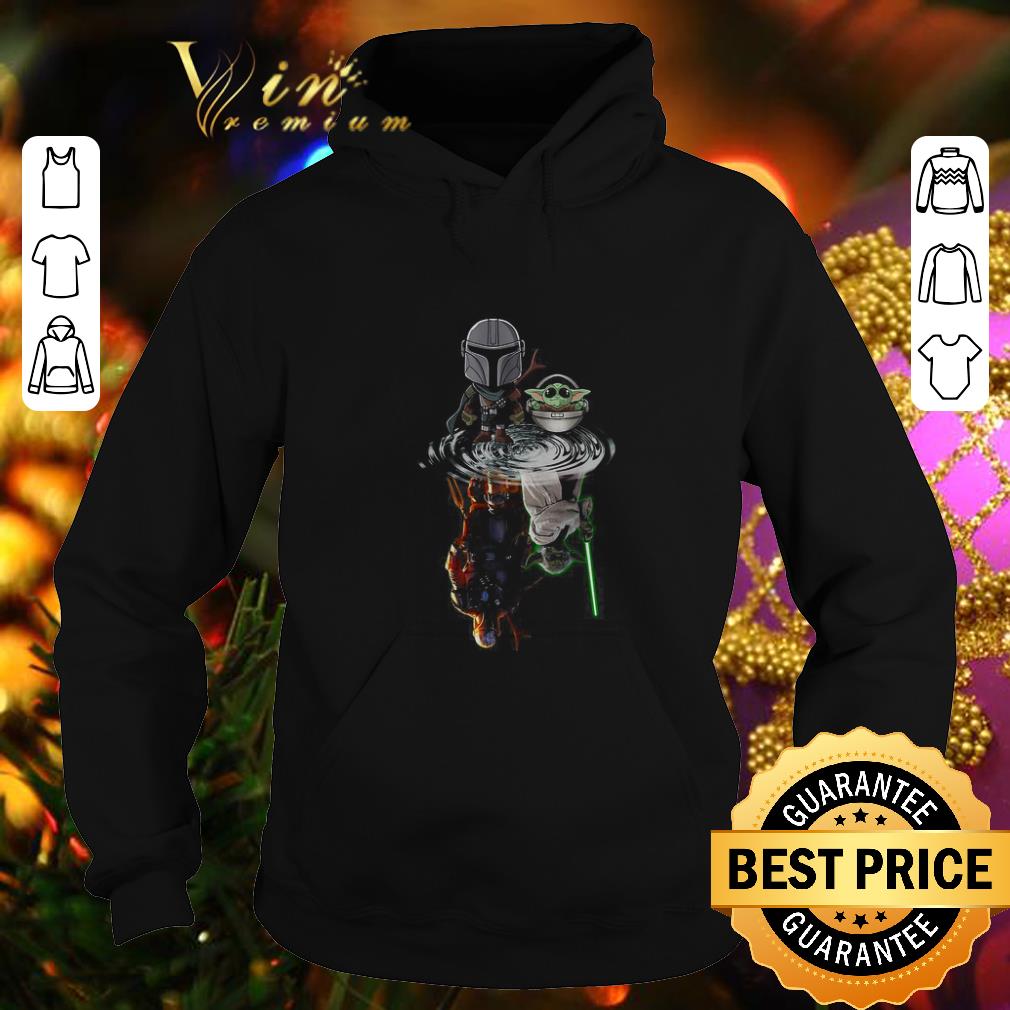 Premium The Mandalorian water mirror reflection Baby Yoda Boba Fett shirt