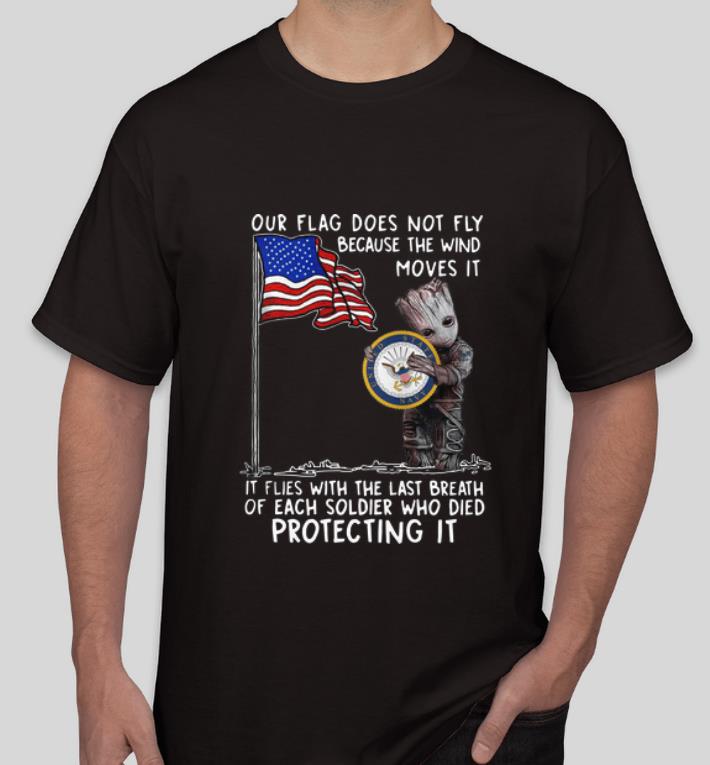 Nice Baby Groot Hug United State Navy American Flag shirt