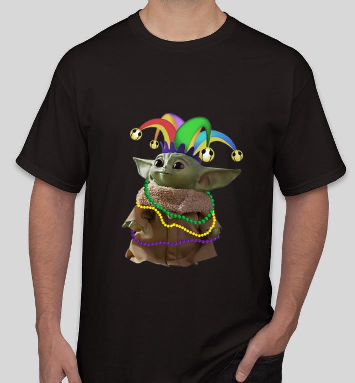 Awesome Star Wars Baby Yoda Mardi Gras Mandalorian shirt