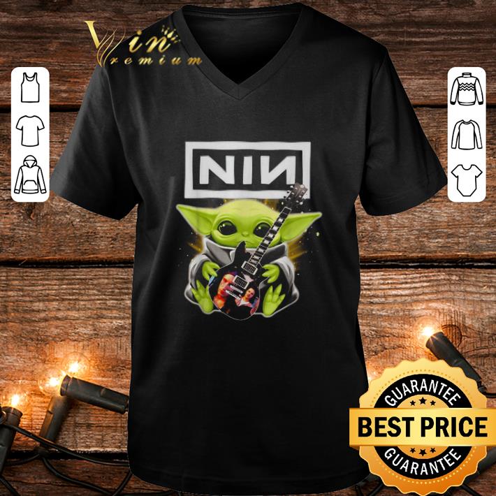 Cheap Baby Yoda hug Nine Inch Nails guitar Star Wars shirt