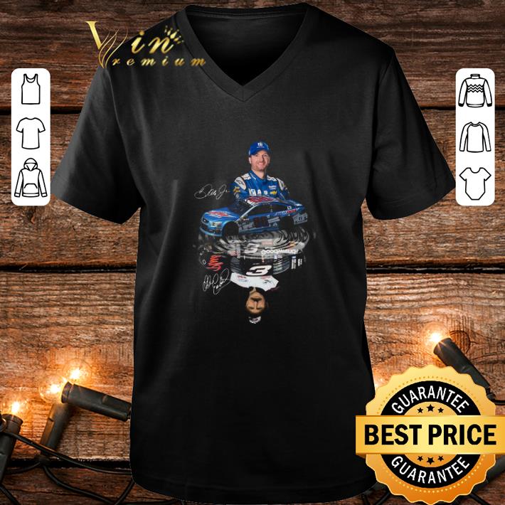 Cheap Dale Earnhardt Jr with cars reflection water mirror signature shirt
