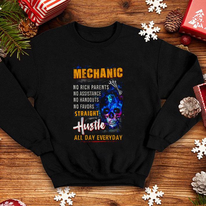 Cheap Skull Mechanic no rich parents no assistance straight Hustle shirt