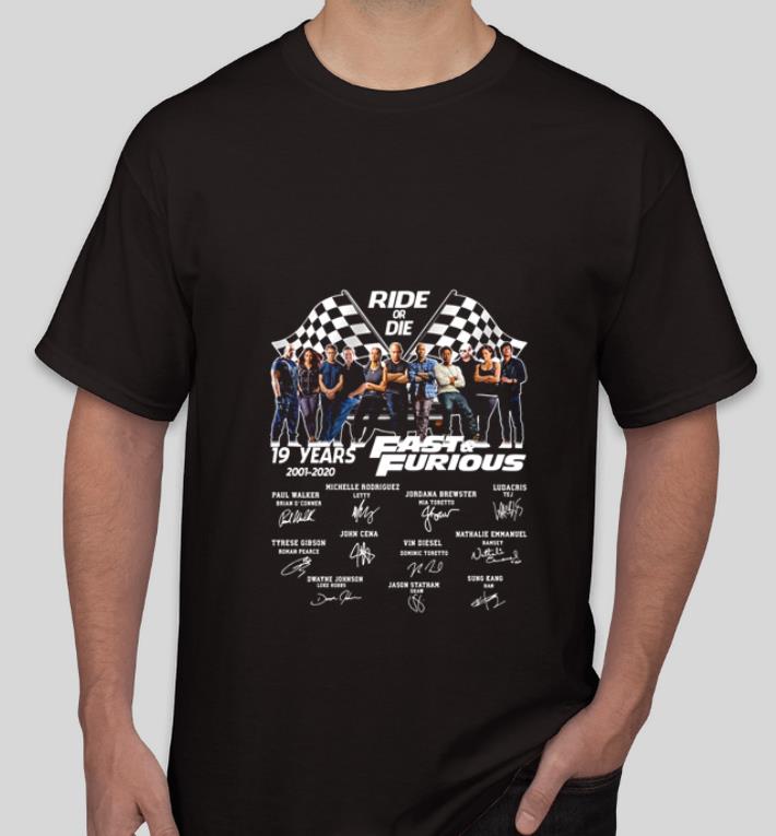 Great Ride of die 19 Years of Fast and Furious 2001-2020 signatures shirt