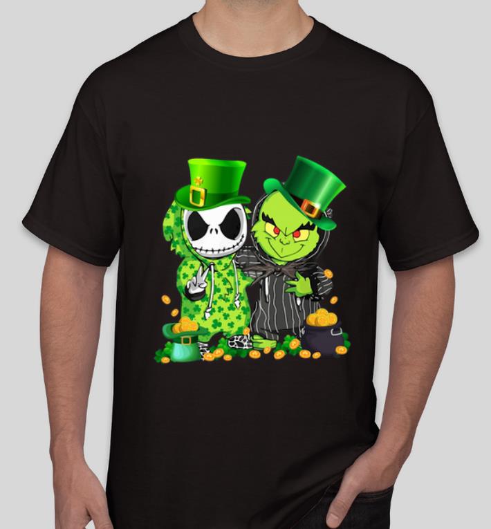 Great St Patrick’s Day Irish Baby Jack Skellington and baby Grinch shirt