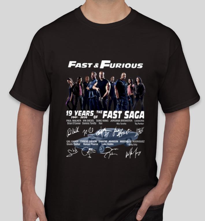 Hot Fast And Furious 19 Years Of The Fast Saga 2001-2020 Signatures shirt