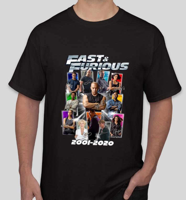 Nice Fast And Furious All Characters Signatures 2001 2020 shirt