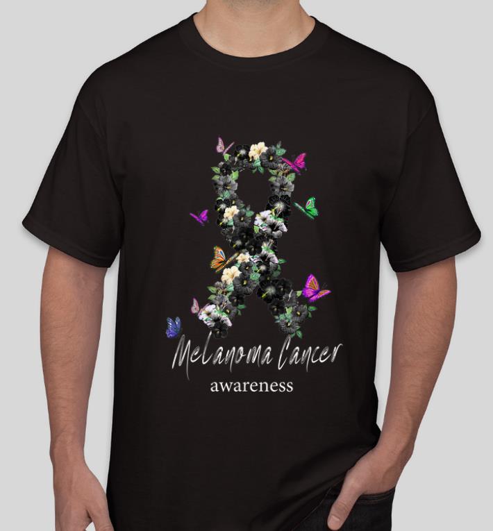 Nice Melanoma Cancer Awareness Flower Ribbon shirt