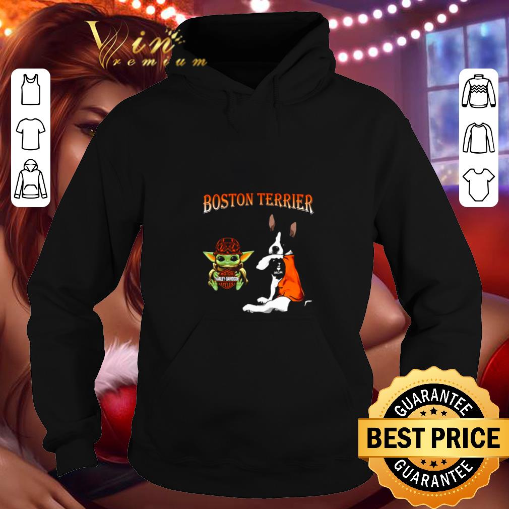 Cheap Baby Yoda Motor Harley Davidson Cycles Boston Terrier shirt