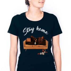 Nice Bigfoot Lying Down Drinking Beer Stay Home Shirt