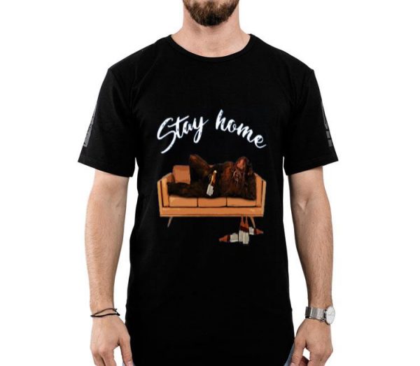 Nice Bigfoot Lying Down Drinking Beer Stay Home Shirt
