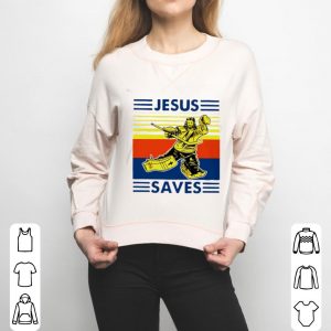 Vintage Jesus Saves Hockey Shirt