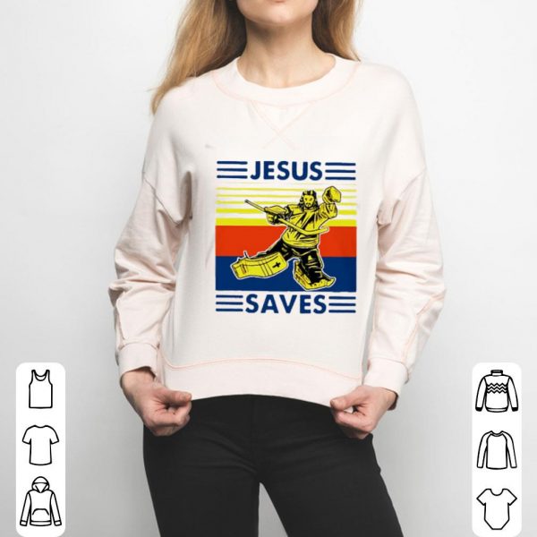 Vintage Jesus Saves Hockey Shirt