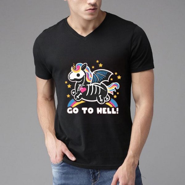 Skeleton Unicorn Go to Hell Shirt