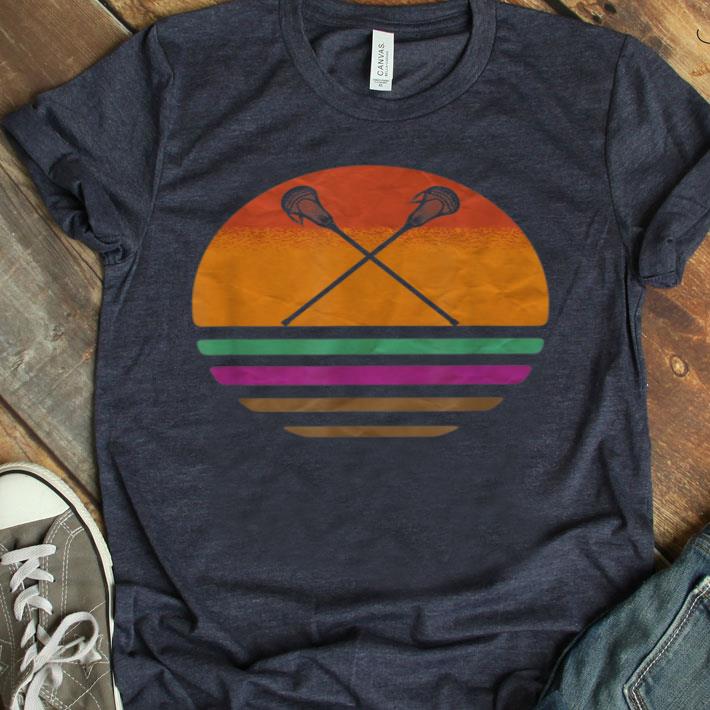 Lacrosse Player Silhouette Sun Vintage Shirt