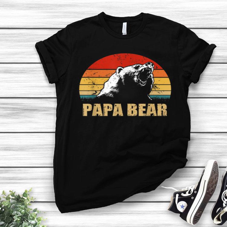 Papa Bear Funny Fathers Day Gift for Camping Dad Vintage Shirt