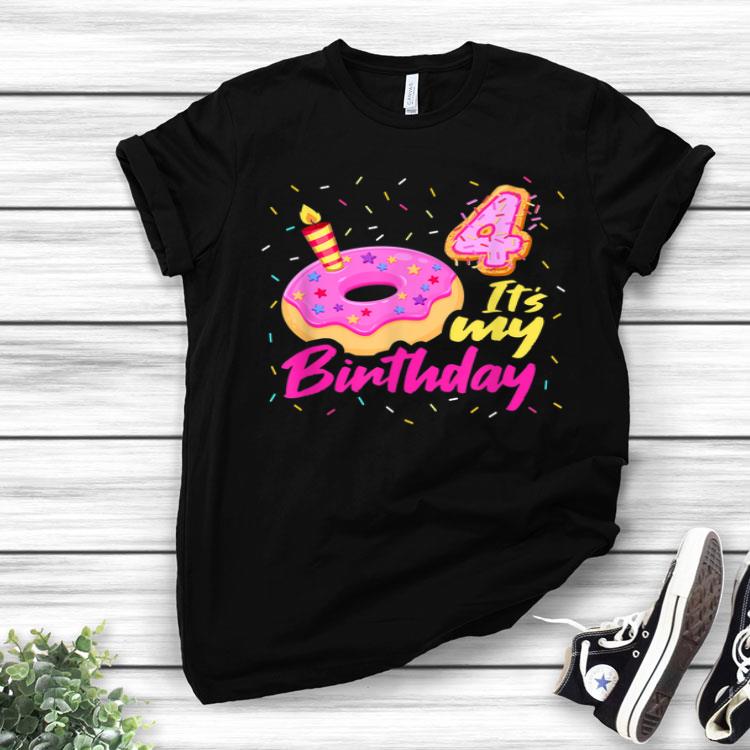 4th Birthday Girls Donut Sweet Party Donuts Matching Shirt