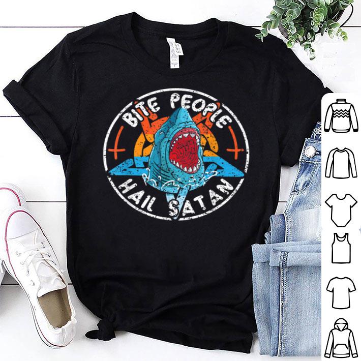 Bite People Hail Satan Shark Death Metal Sharks Shirt