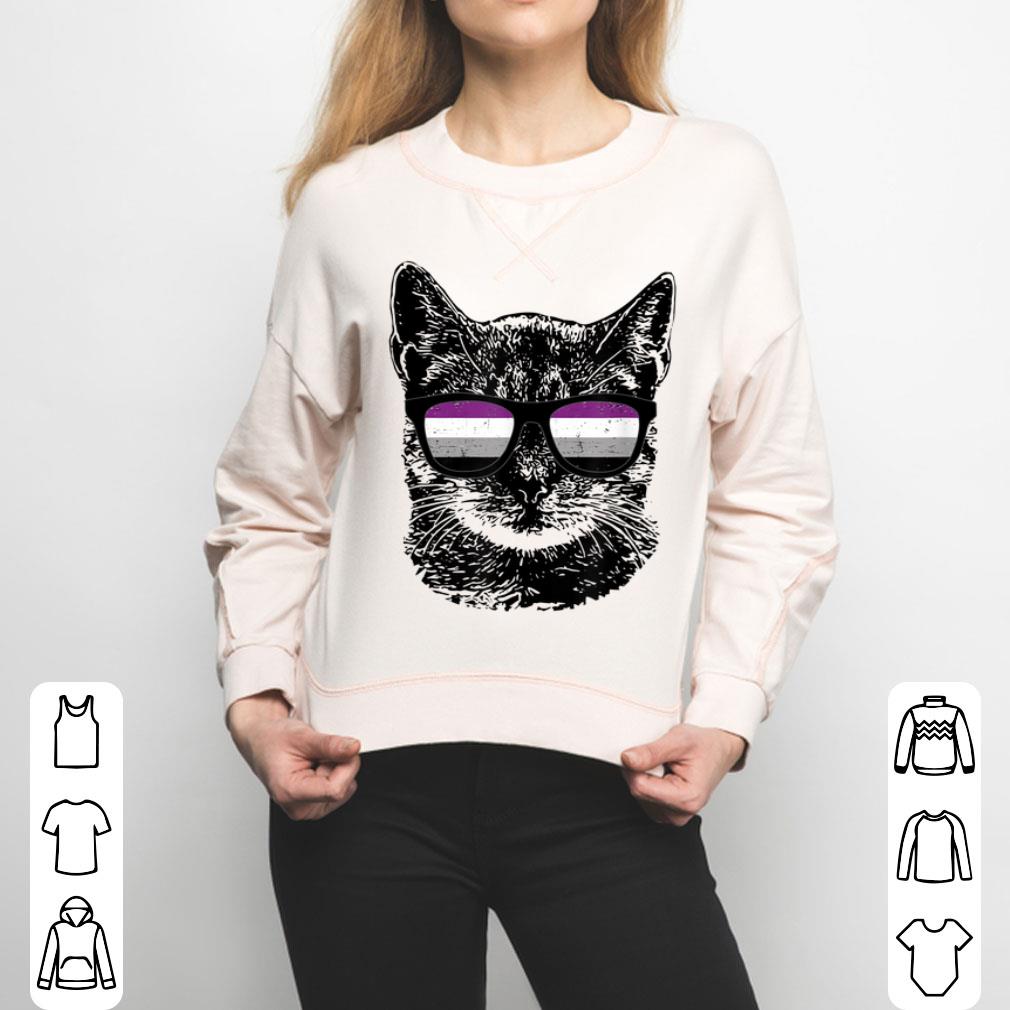 Asexual Pride Cat LGBT Sunglasses Shirt