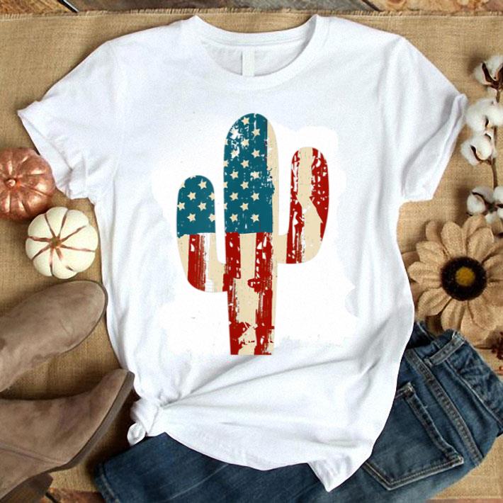 America Patriotic 4th JULY Cactus American Flag Shirt