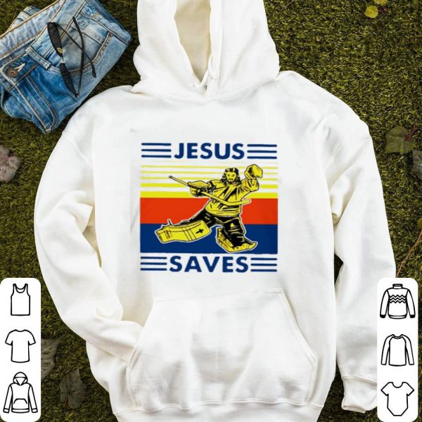 Vintage Jesus Saves Hockey Shirt
