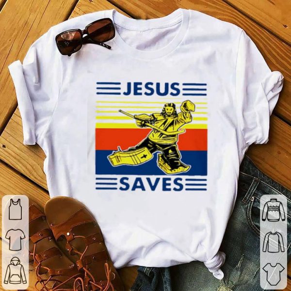 Vintage Jesus Saves Hockey Shirt