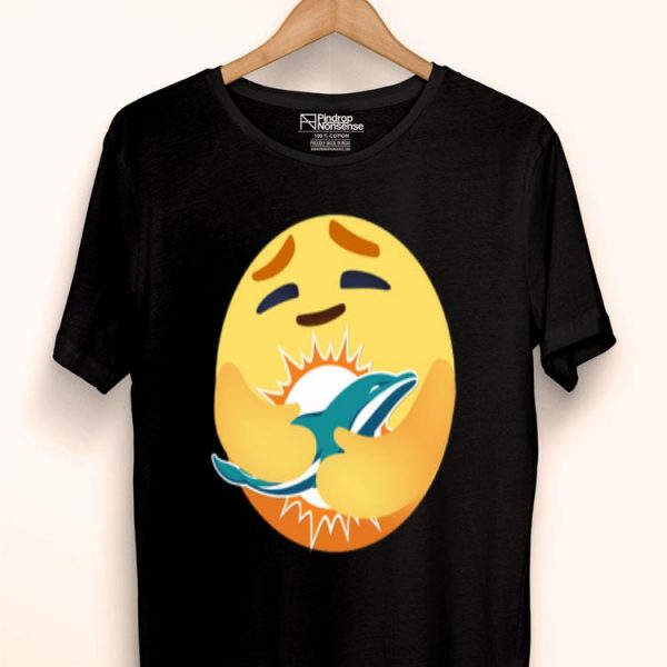 Love The Miami Dolphins Love Hug Care Emoji NFL Shirt