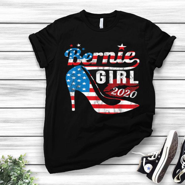 Bernie Sanders 2020 Girl President Heels America Flag Women Shirt