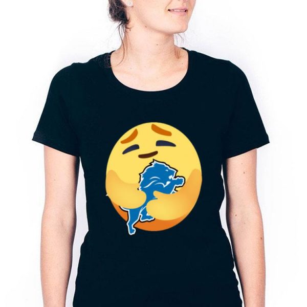 Love The Detroit Lions Love Hug Care Emoji NFL Shirt