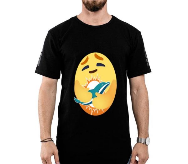Love The Miami Dolphins Love Hug Care Emoji NFL Shirt