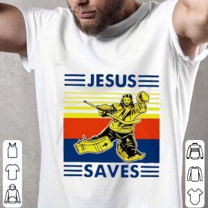 Vintage Jesus Saves Hockey Shirt