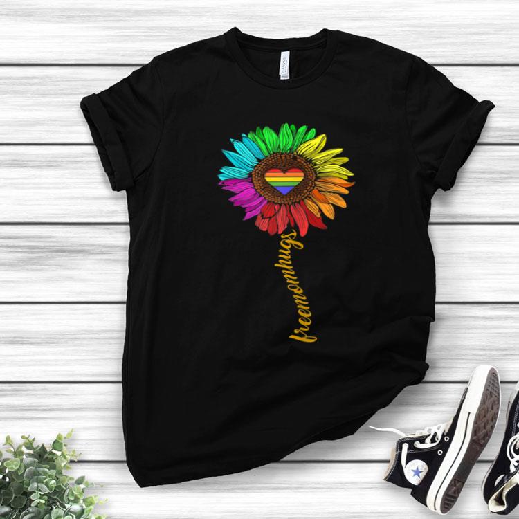 Womens Free Hugs Mom LGBT Pride Sunflower Gay Pride Shirt