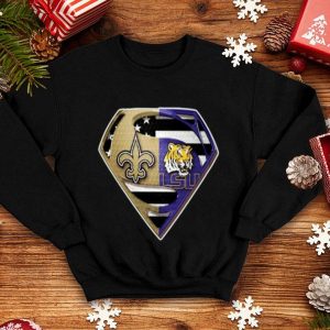 Superman New Orleans Saints and LSU Tigers Shirt