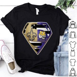 Superman New Orleans Saints and LSU Tigers Shirt