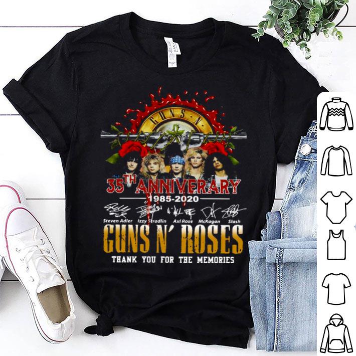 Guns N’Roses 35th Anniversary 1985 2020 Thank You For The Memories Signatures Shirt