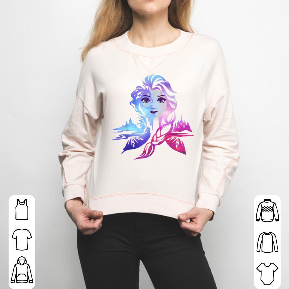 Disney Elsa Two Tone Gradient Portrait Frozen 2 Shirt