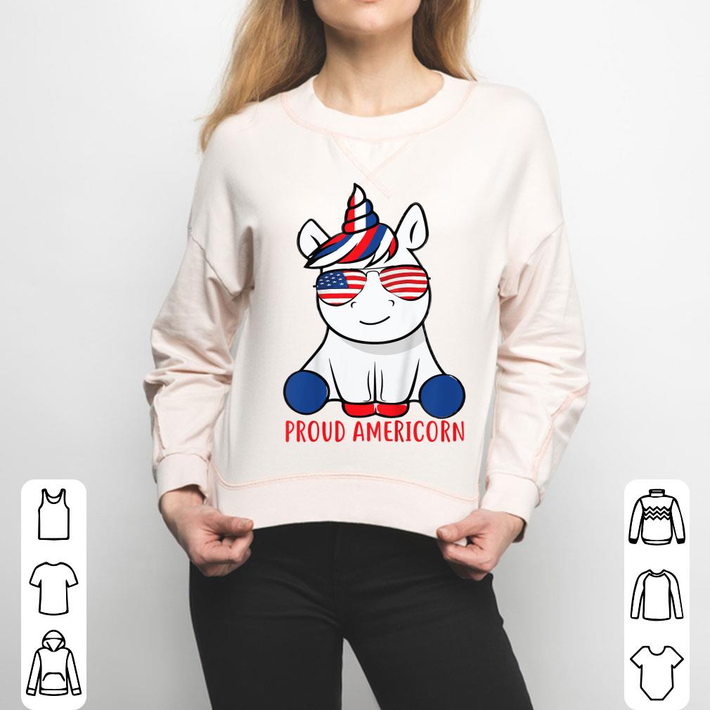 Youth Proud Americorn Unicorn America 4th Of July Shirt