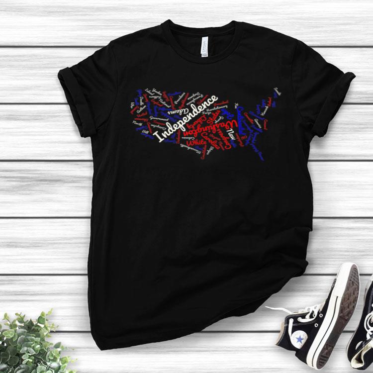 Map Of USA 4th Of July America Cloud Shirt