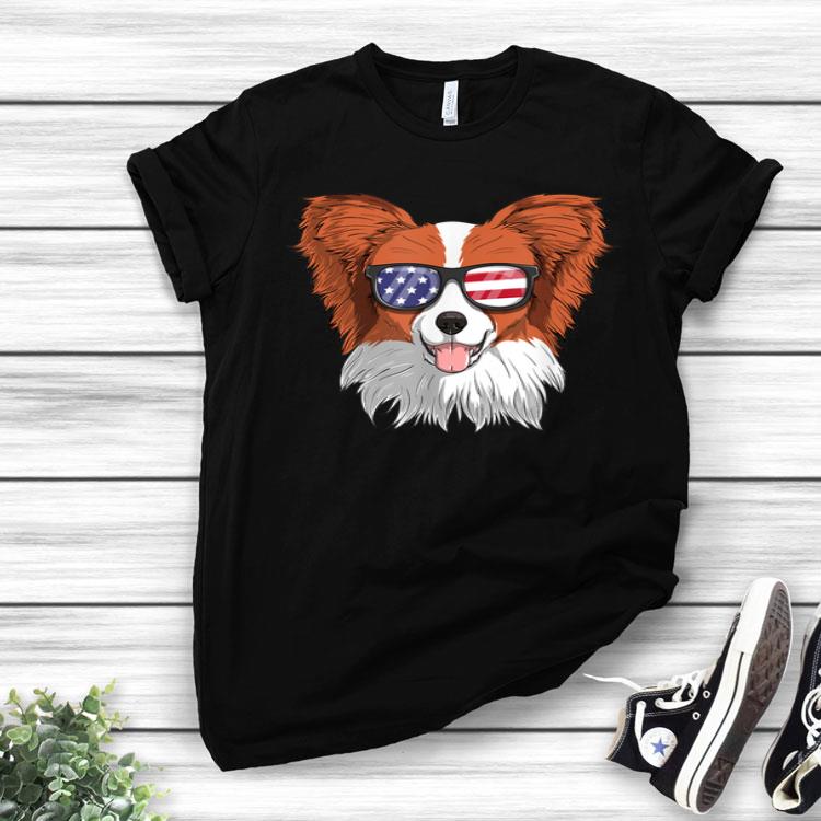 Papillon Dog Patriotic USA 4th Of July American Cute Shirt