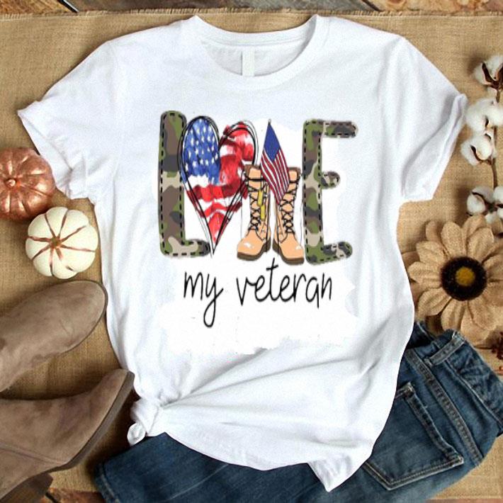 America Flag Boots Love My Veteran Shirt