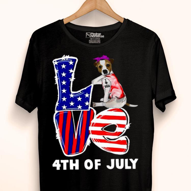4th Of July Jack Russell Terrier Dog Tattoo I Love USA Shirt