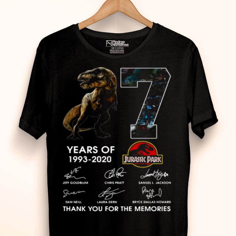 27 Years Of 1993 2020 Jurassic Park Thank You For The Memories Signatures Shirt