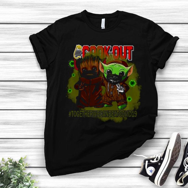 Baby Groot And Baby Yoda Face Mask Star Wars Darth Vader Cook Out Together We Can Beat Covid 19 Shirt