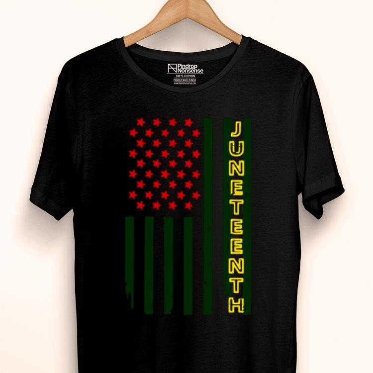 Juneteenth Green line American Flag Shirt