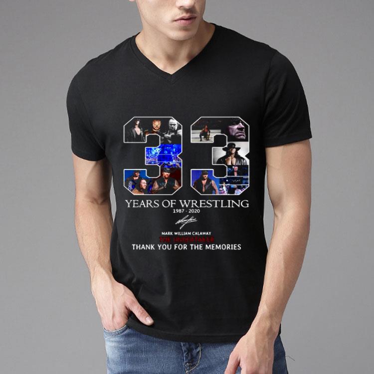 33 Years Of Wrestling 1987 2020 The Undertaker Thank You For The Memories Signature Shirt