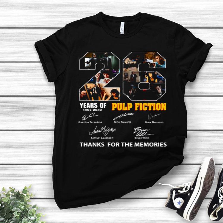 26 Years Of 1994 2020 Pulp Fiction Thank You For The Memories Signatures Shirt