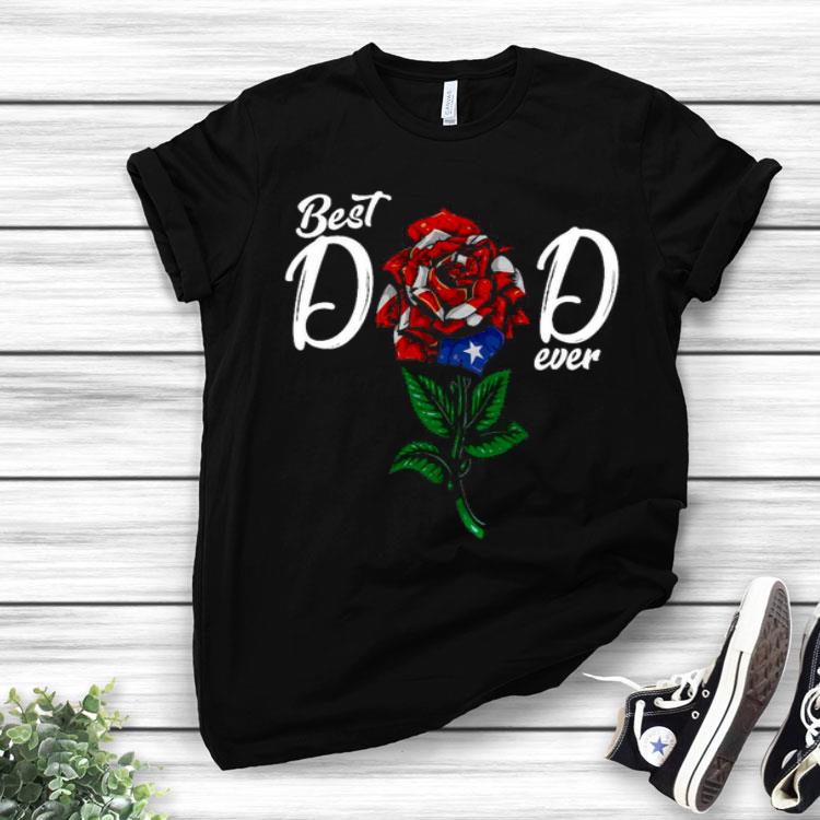 Best Dad Ever Rose American Flag Shirt