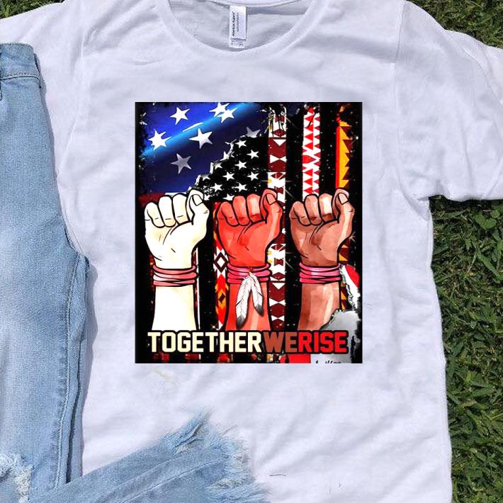 Black Live Matter Strong Hand Together We Rise American Flag Shirt