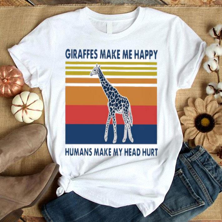 Giraffes Make Me Happy Humans Make My Head Hurt Vintage Shirt